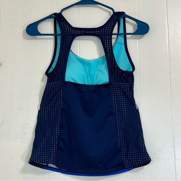 NIKE Swim Top Navy Blue Colorfully Swim Top Size Small. - Picture 3 of 11